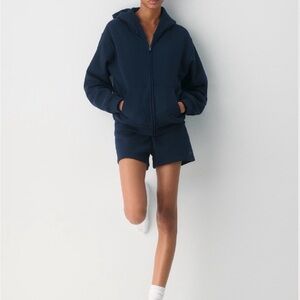 Aritzia Perfect Zip Hoodie,  Navy, NWT